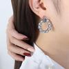 Gold-Plated Titanium Steel Braided Twist Earrings - Retro European & American Fashion, Non-Fading Simple Studs.