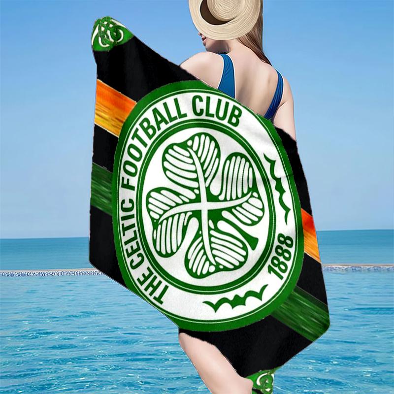 Celtic Football Club Wappen Strandtuch, Super Weiche Mikrofaser, Geschenk für Sie/Ihn, Geburtstag, für Pool, Strand, Reisen, Heimdekoration Fanartikel