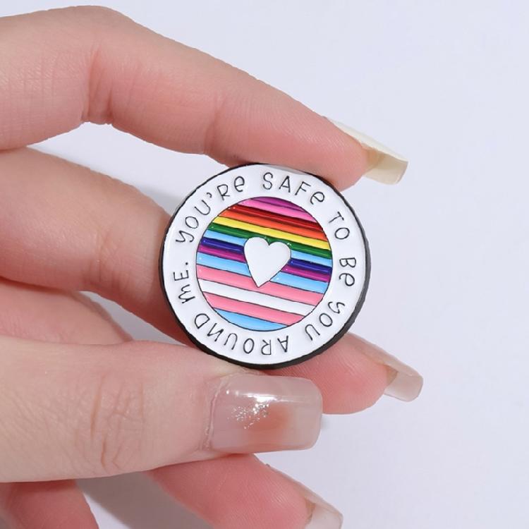 Eye Catching Round Rainbow Brooch Stylish Hat Pin Metal Badge Accessory for Daily Wear Fashionable Clothing Accessories