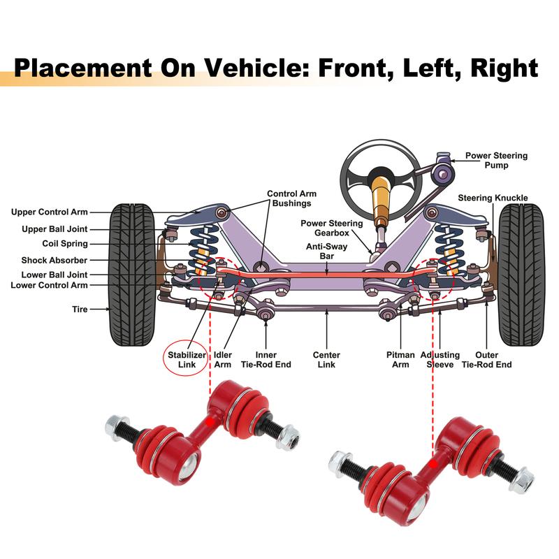 UXCELL No.K750049 2pcs Front Sway Bar Links Stabilizer Link Kit for SUBARU Forester Impreza Legacy Outback 2005-2009