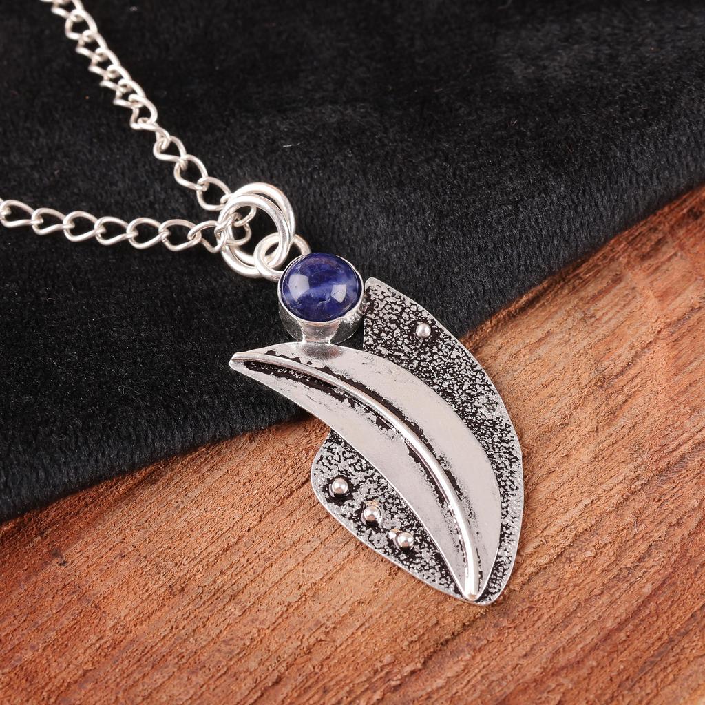 Sodalite Handmade Gemstone Pendant, 925 Solid Sterling Silver Pendant Antique Jewelry, Pendant For Engagement Gift