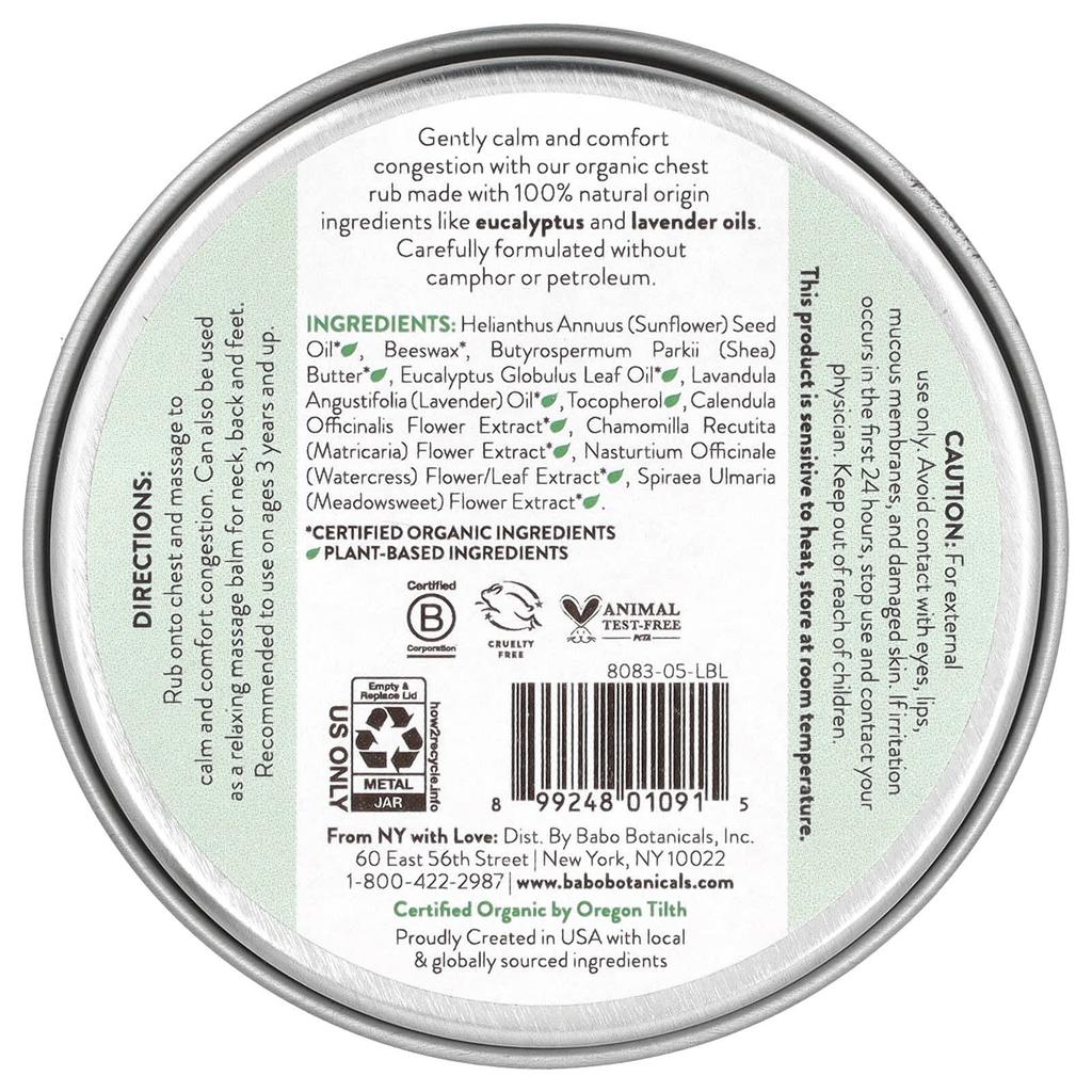 Eucalyptus Remedy, Smoothing Chest Rub, 56G(2Oz)