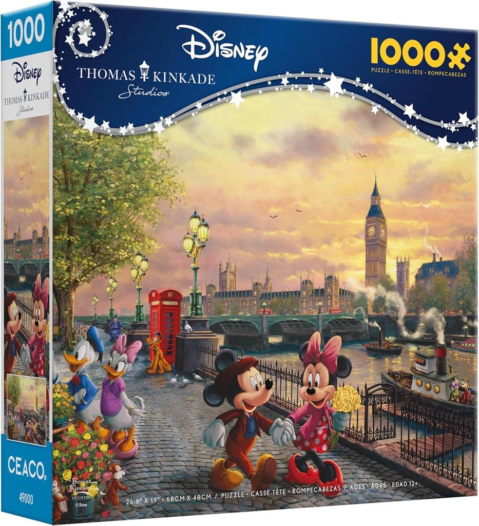 Ceaco - Thomas Kinkade - Disney - Mickey & Minnie in London - 1000 Piece Jigsaw Puzzle