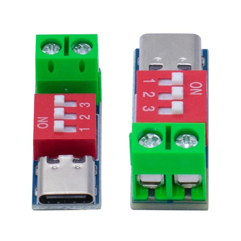 1/5/Stück Typ-C Pd Qc Trigger 5V~20V Drehcode-Einstellung DC-Spannungs-Leistungsmodul Drehverstellung Spannung Schnelllade-Täuschung