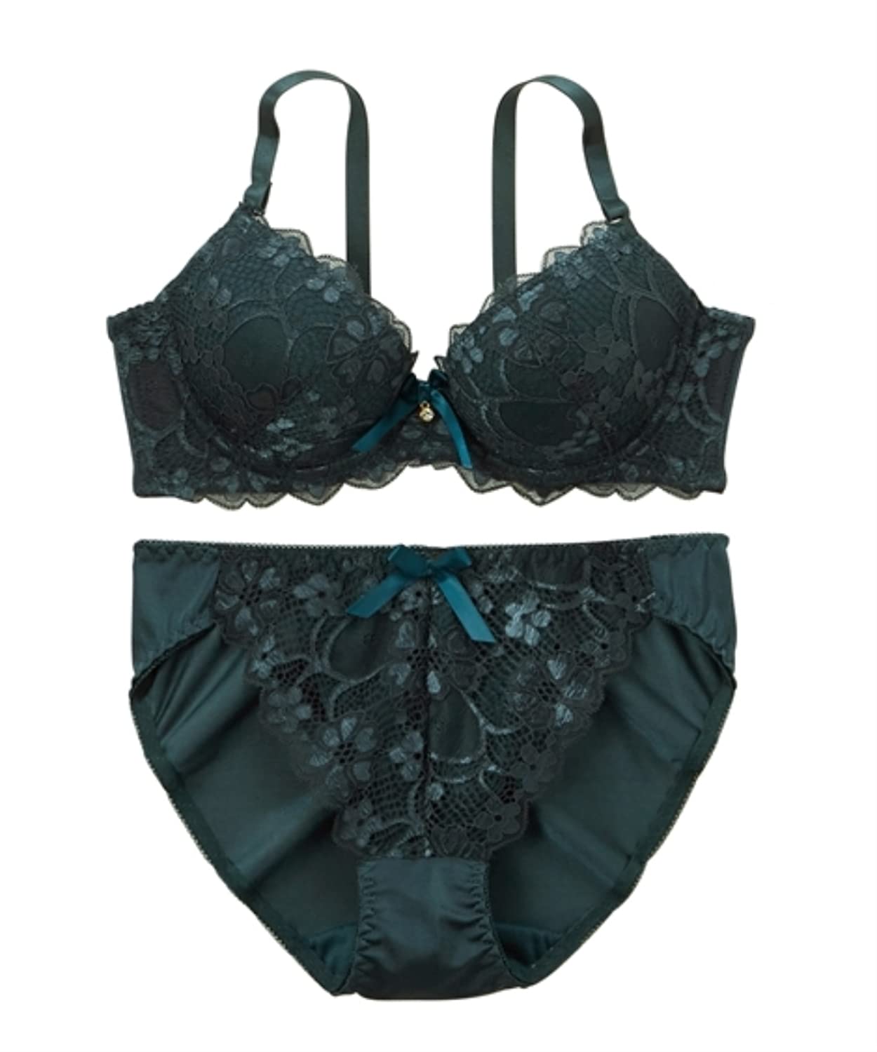 

Комплект нижнего белья Inner Color Lingerie Bra and Shorts [Nissen], зеленый, G90/3L зелёный