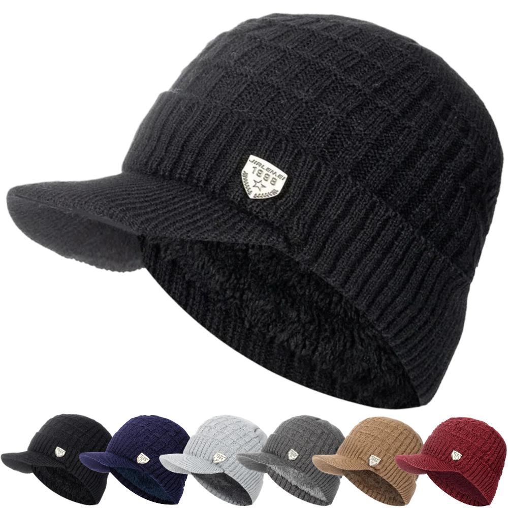Unisex Warm Hat Stylish Winter Hats For Men Plush Fur Lined Soft Beanie Cap With 1998 Label Thick Knitted Hat For Women