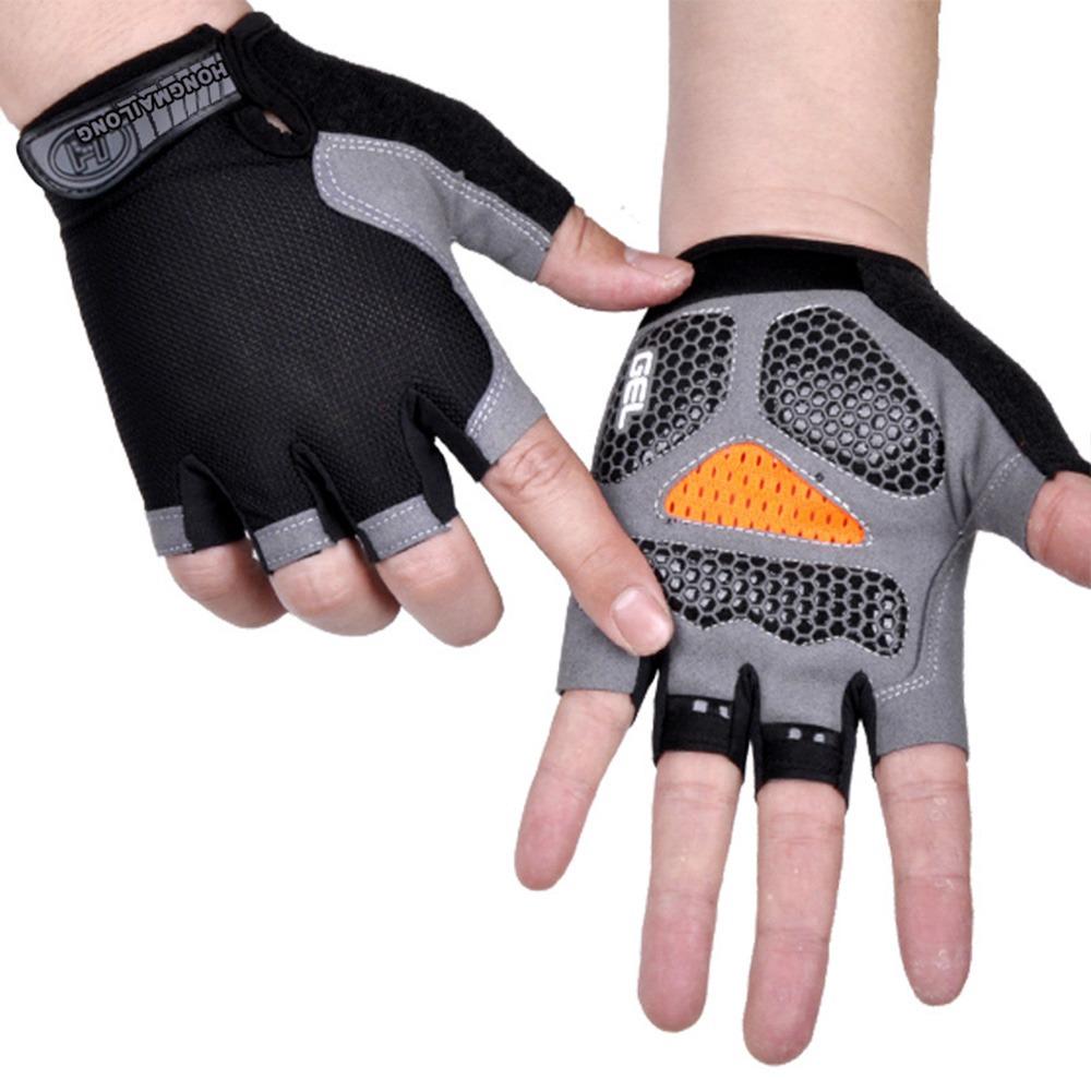 

Non slip Palm Bicycle Gloves Half Finger Half Finger Mittens Athletic Gloves Bicycle Road Race M чёрный