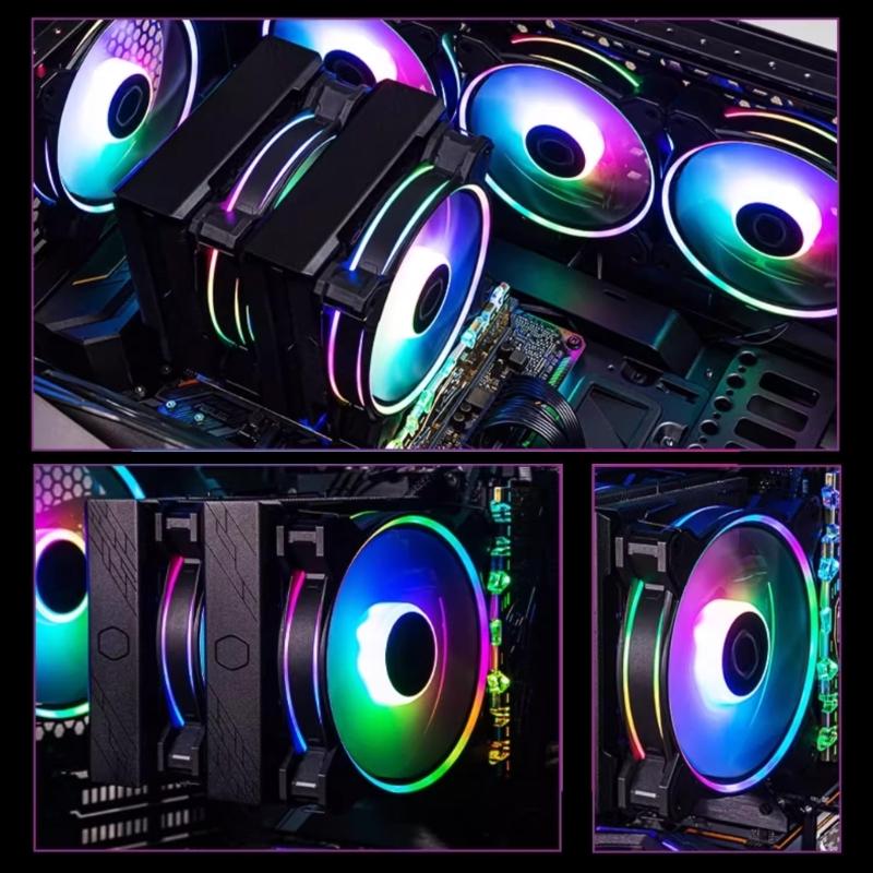 Quiet 120mm Infinitys Mirror LED PC Case Fan With AntiVibration Pad 4PIN PWM 800-1800RPM Coolers for Enhanceds Cooling