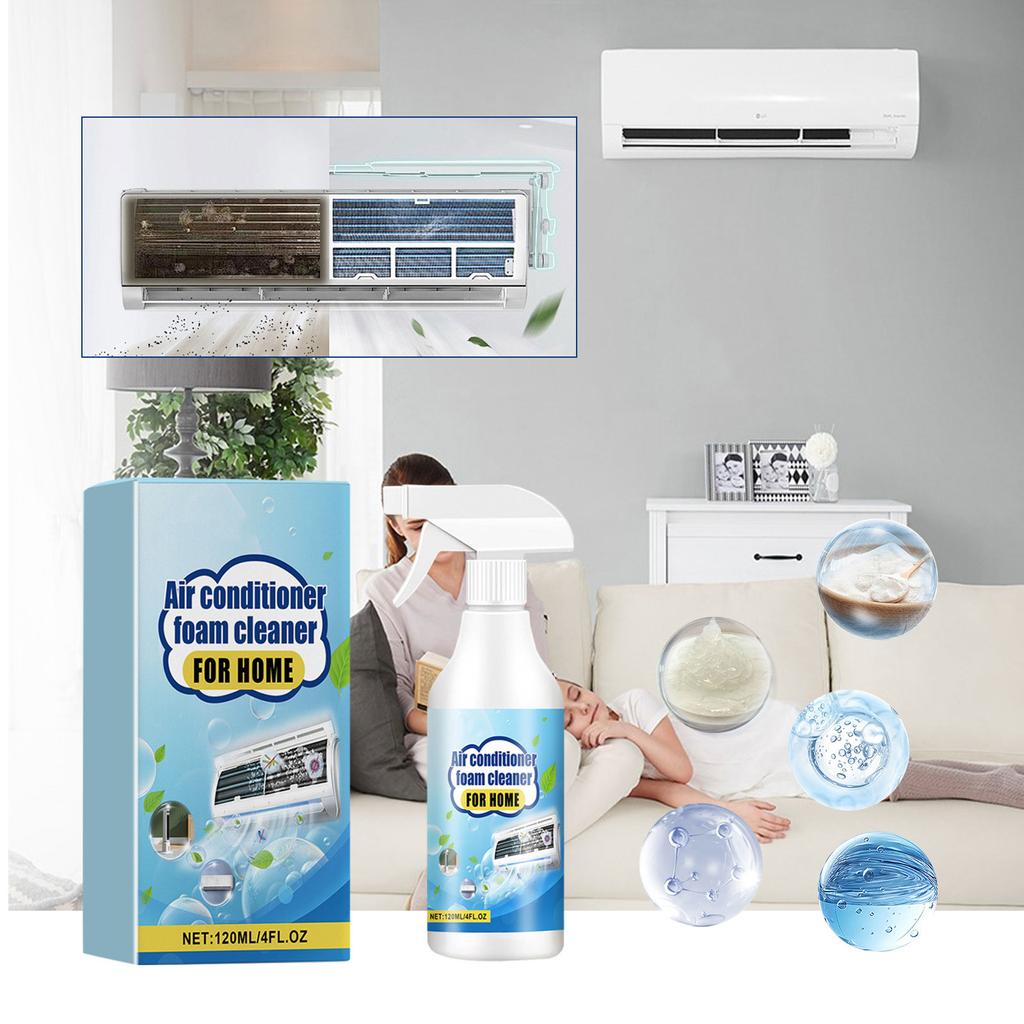 Efficient Home Air Conditioner Foam Cleanser Cleaning Spray Remove Internal Dirt Improve Airflow 120ml (Safe for Use)