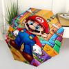 Mario, Mushroom Kingdom Themed Automatic Opening and Closing Umbrella, Compact Travel Umbrella, Lightweight and Portable, Suitable for Beach