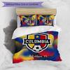 Colombia Football Printed Bedding 3 Piece Set Cozy Breathable Bed Cover Set As Housewarming Holiday Gift