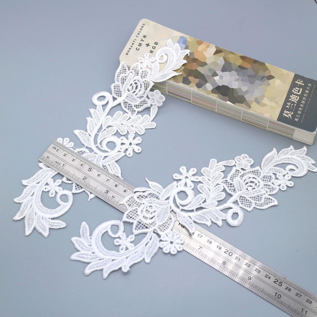 White Water-Soluble Lace Cloth Sticker Hollow Flower Embroidery Flower Accessories Handmade Diy Wedding Headgear Decoration Material