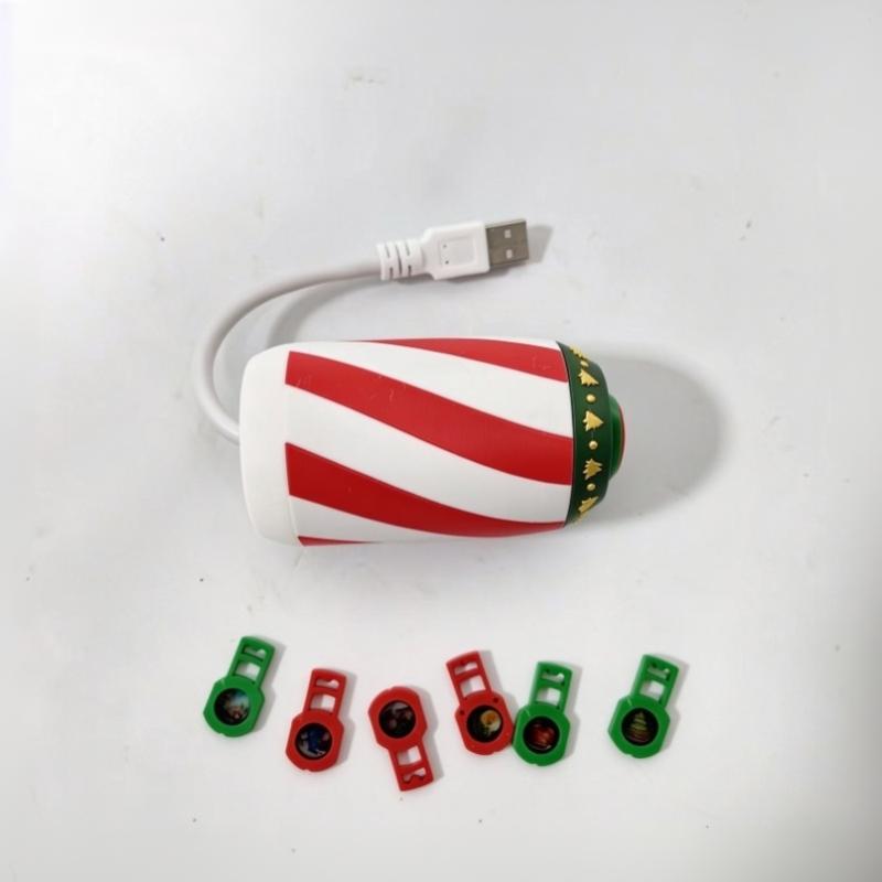 Usb Christmas Projector Light 6/12/24 Patterns Flexible Led Xmas Projection Lamp For Car Bedroom Party Decor