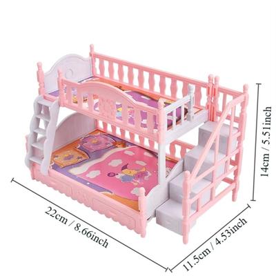 Cute Dollhouse Miniature Furniture Cradle Fashion DIY Rocking Horse, Slide and Bed Dolls Toy for Girls Gift Girls