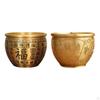 Brass Feng Shui Bowl Sculpture Bai Fu Ornament Treasure Basin for Housewarming Gift
