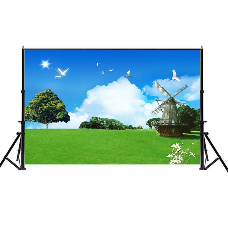 Landscape Backdrop with Blue Sky&White Clouds for Events,Parties,Studio Shoots,Outdoor Celebrations,Live Streaming
