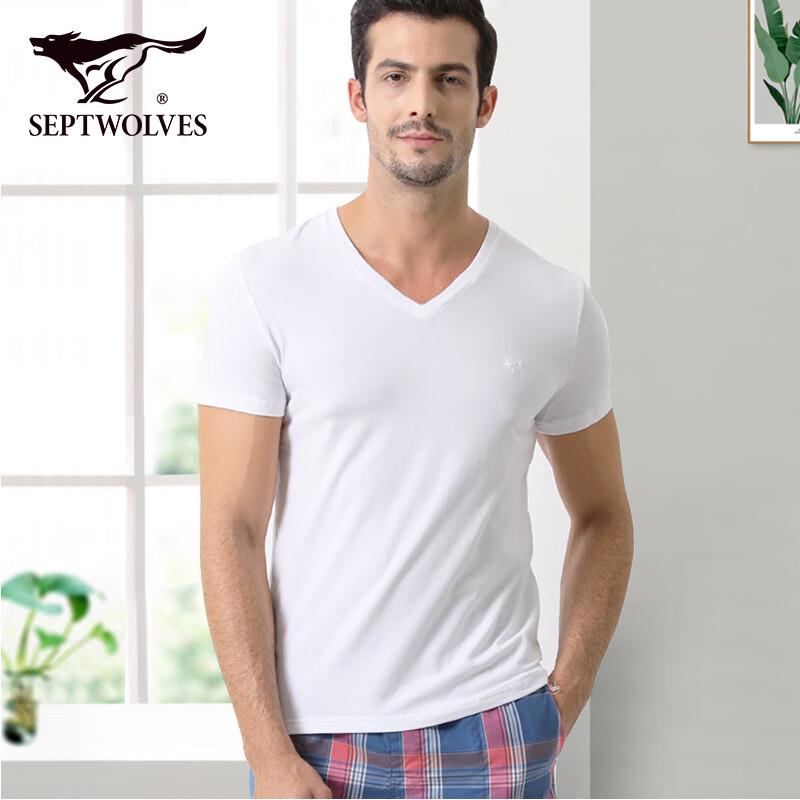 Qipilong Men's Classic V-Neck Cotton T-Shirt