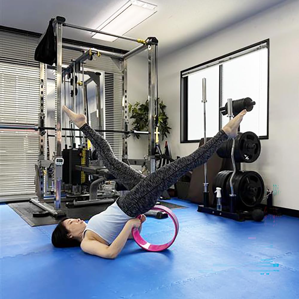 Yoga Wheel by Fitness Club TPE Exterior with Coating Mcm&Company [Supervised ASK] Non-Slip (Blue/Violet Purple)