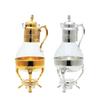 Southeast Asian Retro Metal Coffee Pot Set - 3 Pieces with Mirror Electroplating and Heat-Resistant Glass