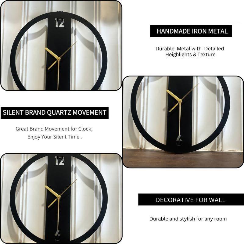 Stylish Modern Classic Design Wall Mount Clocks | Elegant 12-Inch Wall Hanging Timepiece for Home, Office, Living Room, Bedroom Decor (Modern Design)