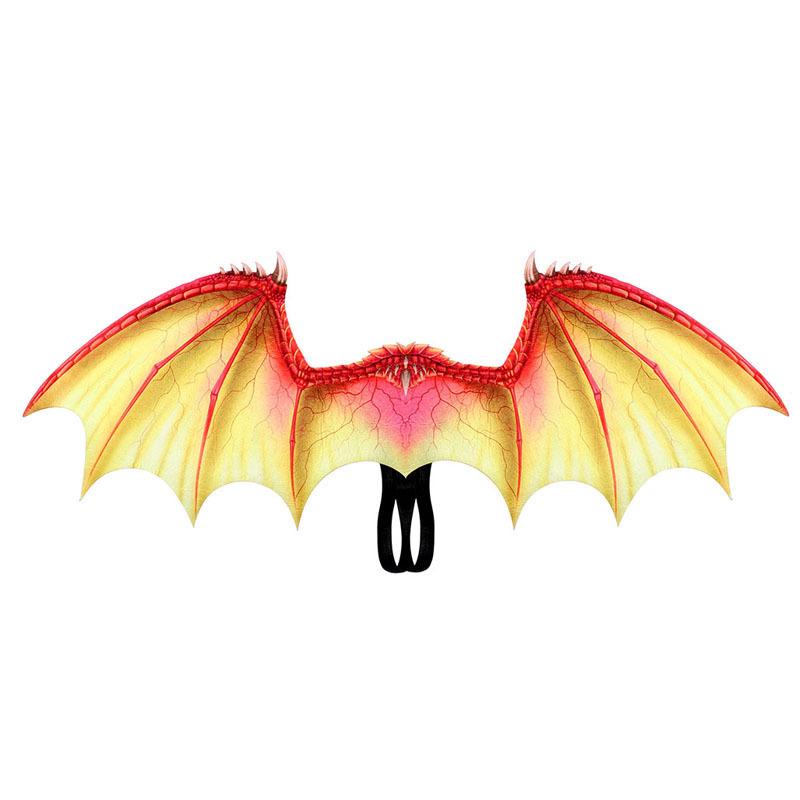 Dragon Wings Boy And Girl Kids Halloween Decoration Carnival Party Animal Costume Dragon Cosplay Masquerade Face Mask And Wings
