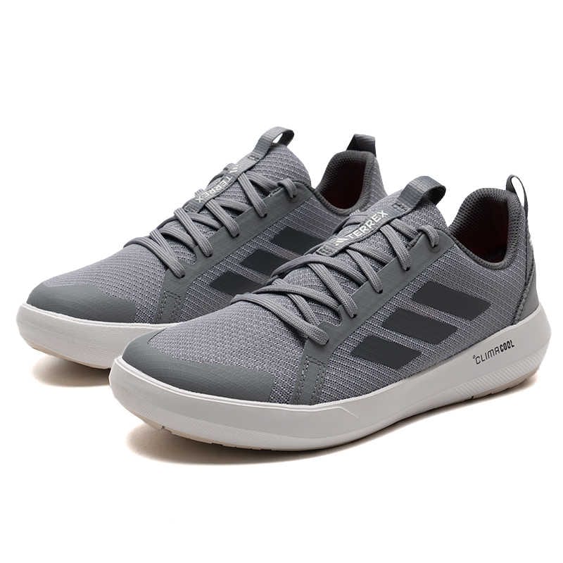 adidas Terrex Boat PU, Tessuto Antiscivolo Resistente all'Abrasione Scarpe da Trekking Basse Unisex Grigio JR1821