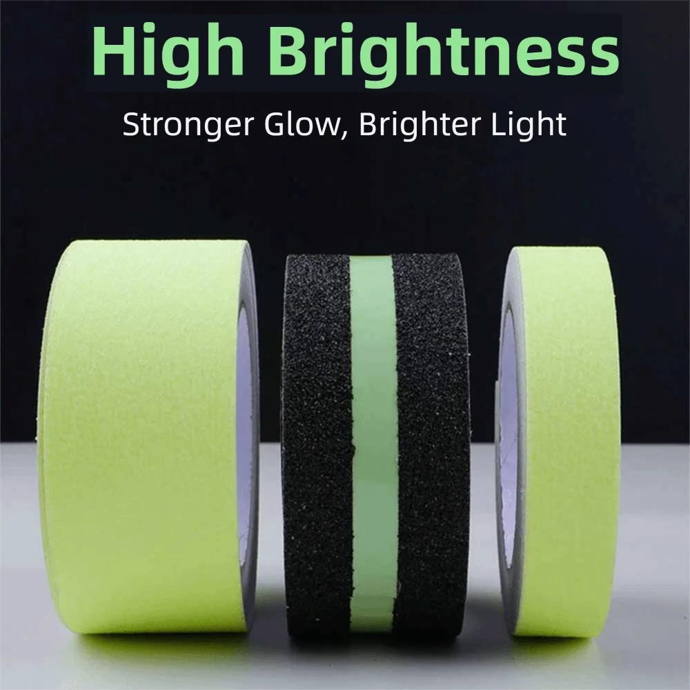 Glow in the Dark Anti Slip Tape 5CM x 5M Abrasive Surface Traction Tape Green Stripe Waterproof Luminous Tape Step Indoor