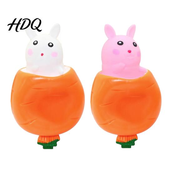 Stress Relief Toy Carrot Rabbit Fidget Toys Easter Squeeze Cute Bunny Sensory Shaped Birthday Party Favors for Autistic Children Adult Anxiety