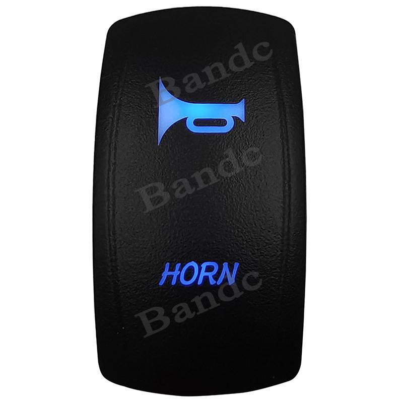 12V/24V Horn Momentary Rocker Switch Laser 5 Pin (On)-Off Siren Speaker Toggle Switch Replacement for Car Boat UTV Can Am Jeep