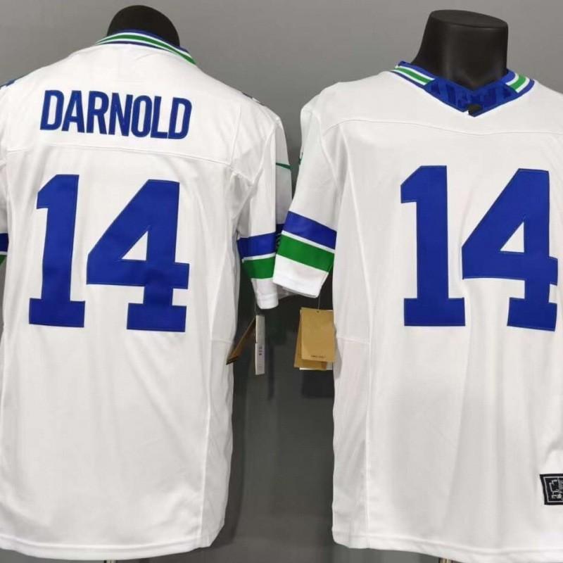 Seattle Seahawks NFL Football Jersey 14 Darnold Embroidered Throwback Style Mens Sports Apparel