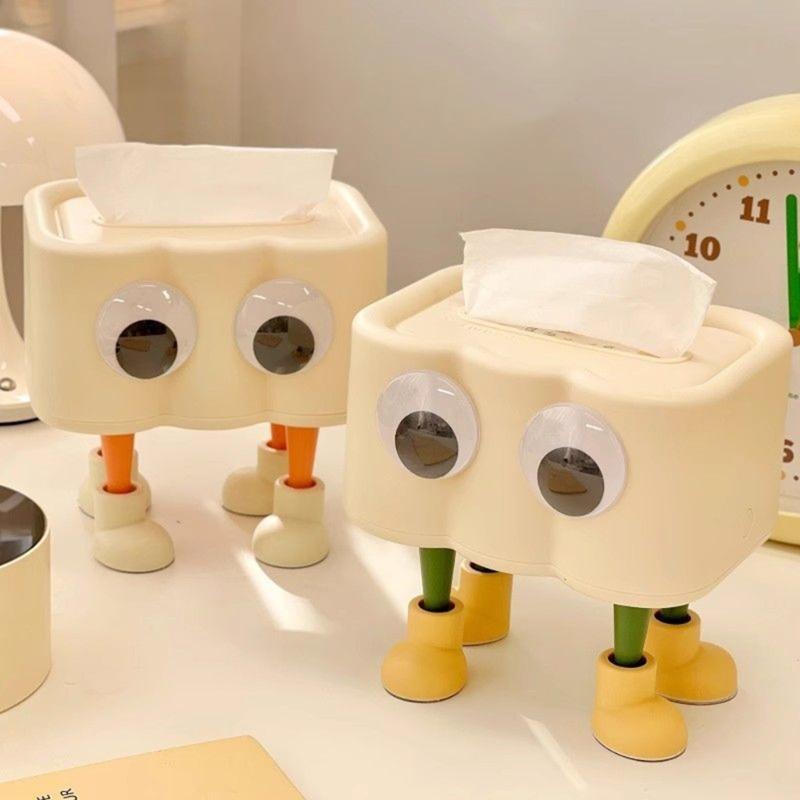 Lovely Tissue Dispenser Collection Unique Paper Storage Box Paper Box with Eyes Adorned Convenient Paper Dispenser