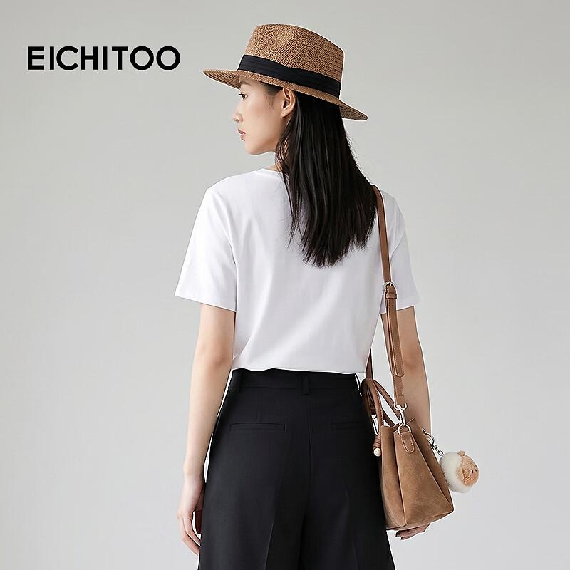 EICHITOO Women's Rhinestone Round Neck Short Sleeve T-Shirt