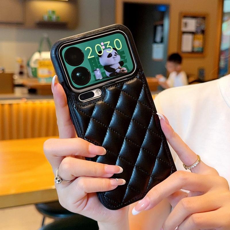 Three-dimensional puff check small fragrance style leather Case For Xiaomi 17 Pro Max Mi 17 Pro 15 Ultra 14 13 ultra Hard Cover