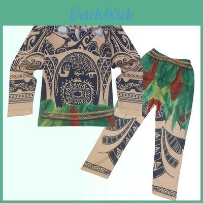 Moana Maui Kids Boy Tshirt And Pants Costume Set Perfect For Halloween And Cosplay