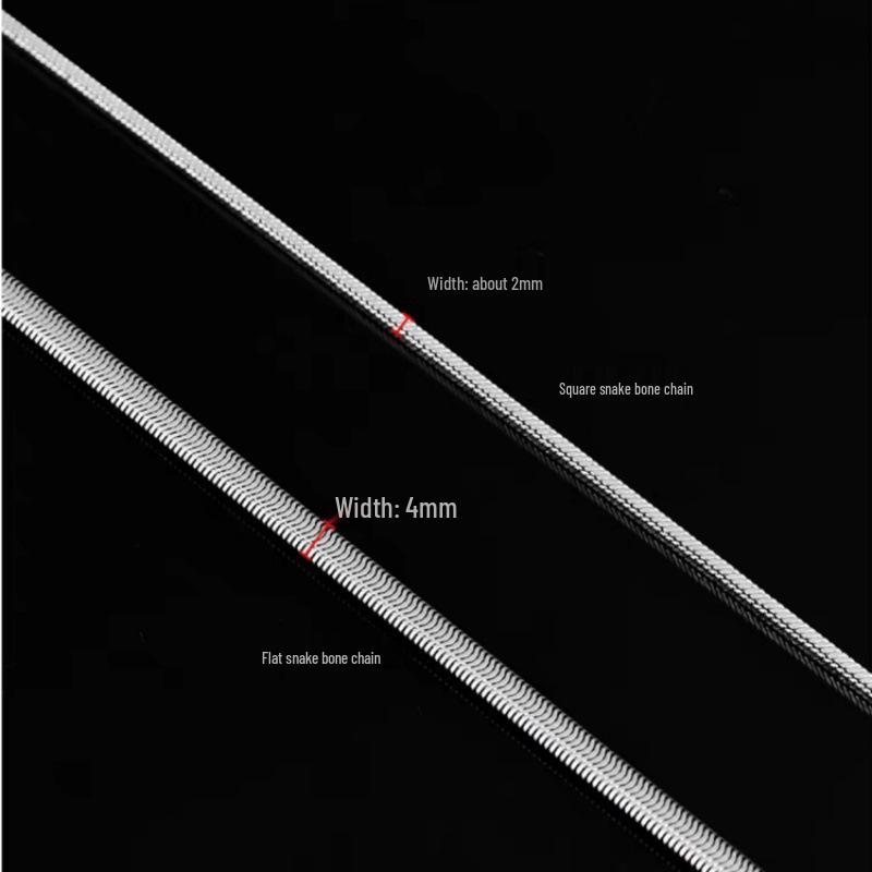 Men's Minimalist Titanium Steel Snake Bone Chain Necklace, Layered Hip-Hop Style