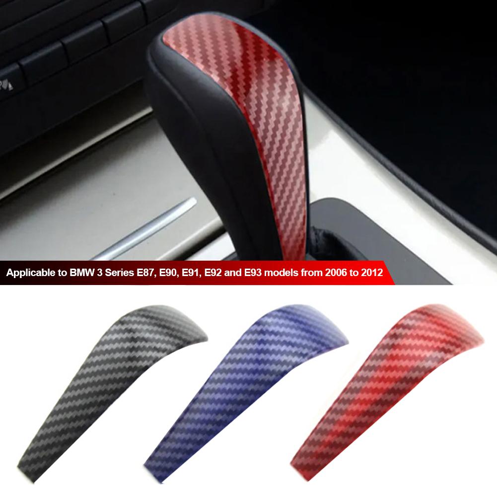 Car Gear Shift Knob Sticker Trim for BMW 3 Series E87 E90 E91 E92 E93 E84 2006-2012 Carbon Fiber Decoration Cover Accessories