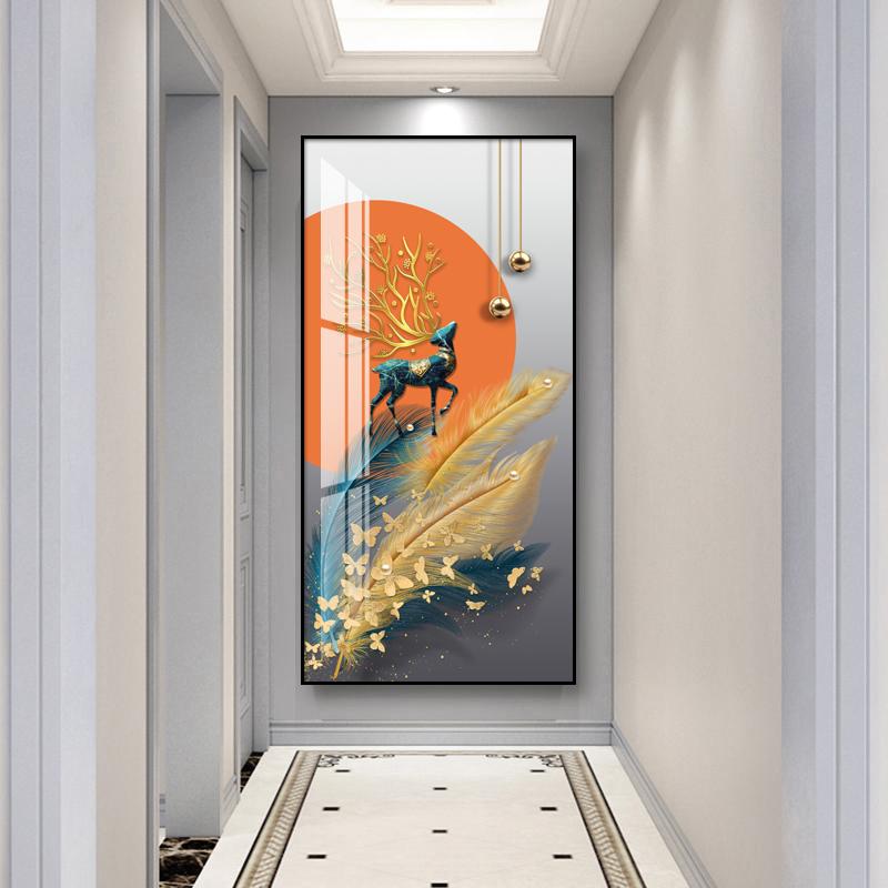 Nordic Luxury Decorative Painting Printed On Canvas Modern Feathers Posters Prints Wall Pictures for Porch Aisle Home Decor