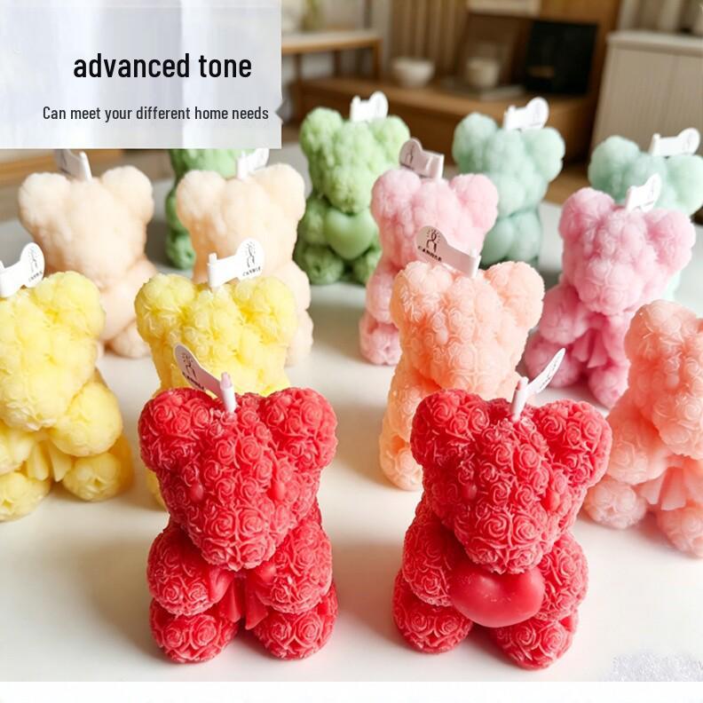 Rose Bear Aromatherapy Candle - Creative Ornament & Valentine's Souvenir
