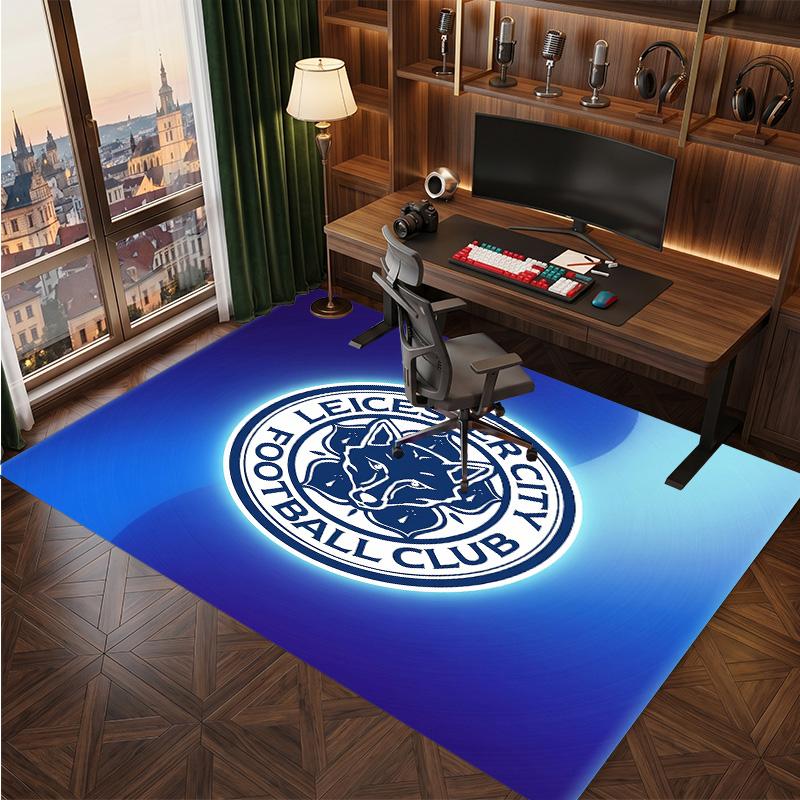 Tappeto in Velluto di Cristallo con Stampa del Leicester City Football, Comodo Assorbente d'Acqua Antiscivolo Tappeto per Pavimenti Interni