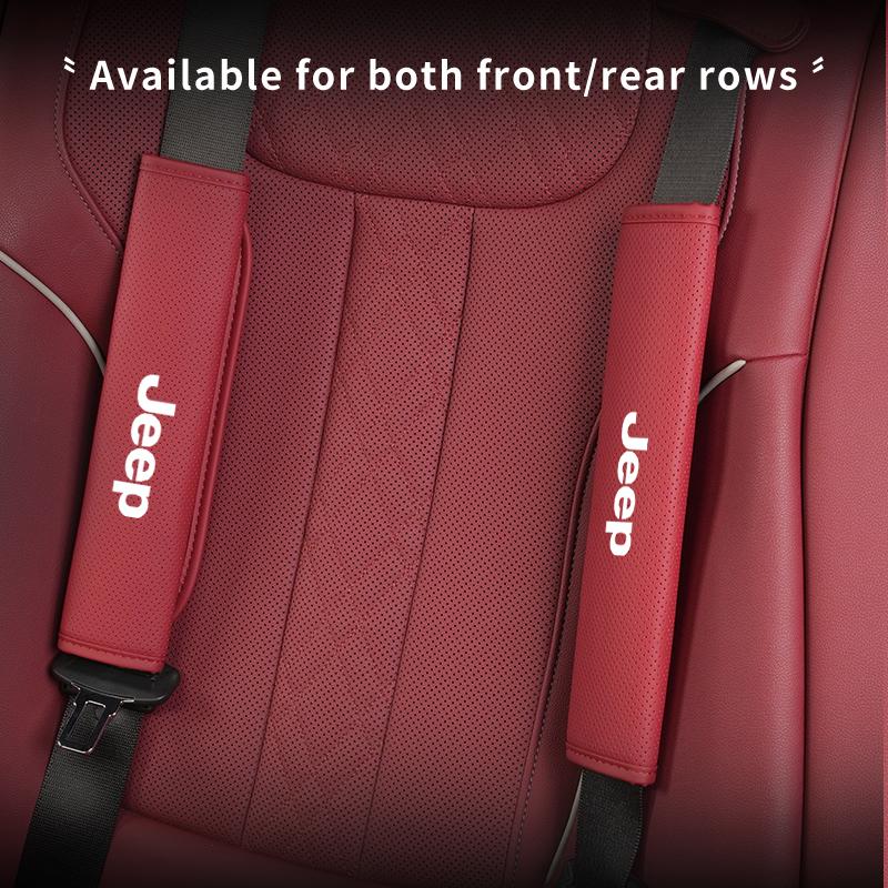Breathable Car Seat Belt Padding Pad Interior Accessories For Jeep Wrangler Renegade Compass Grand Cherokee JK Patriot Liberty