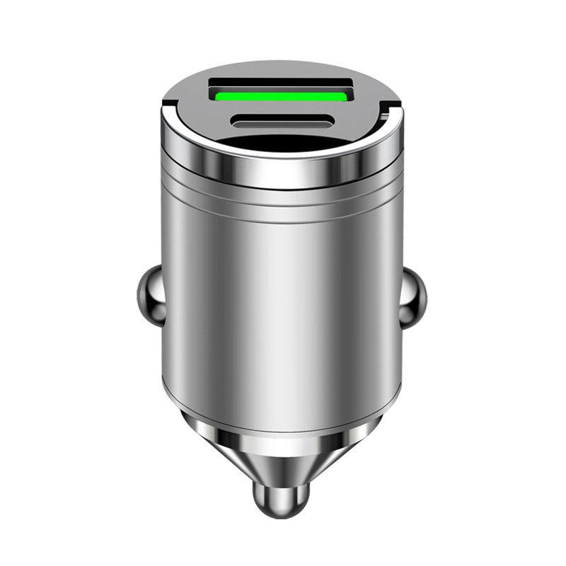 Super Fast PD Car Charger with Hidden Seat, Metal Design, 100W.