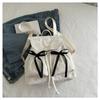 Fashion Cute Knot Women's Backpack Large Capacity Solid Color Travel Bag Drawstring Students Bookbag Travel