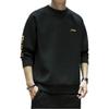 Li Ning Plain Letter Print Fleece Crewneck Sweatshirt Men Sweatshirt Black AWDS469-1