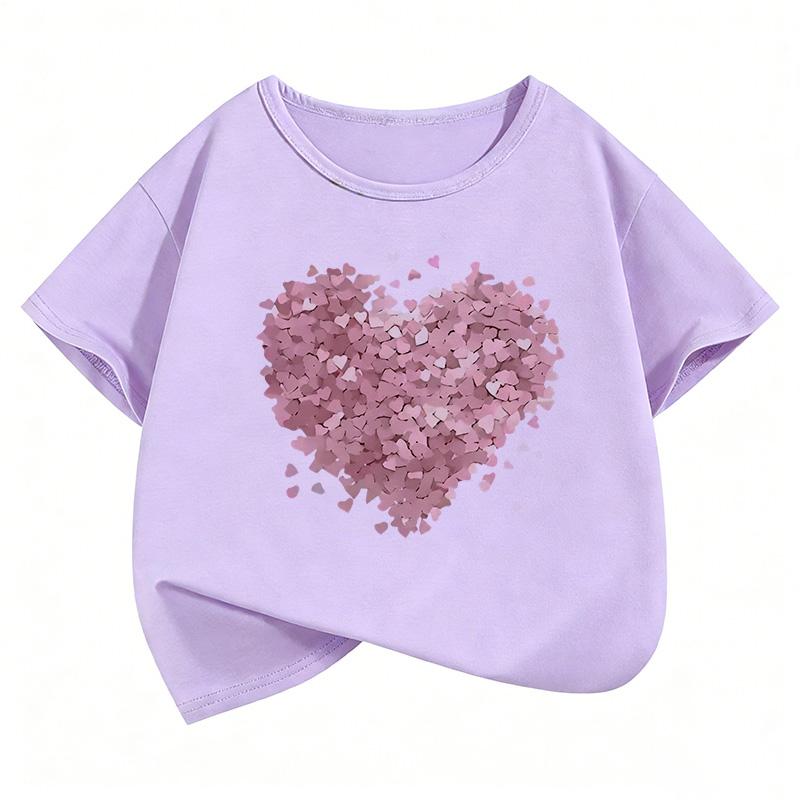 Love-themed Funny T-Shirt Fashion Short Sleeve Boys and Girls Summer Spring Casual Top