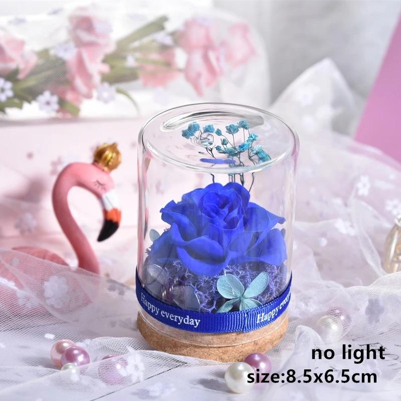 Valentines Day Gift for Girlfriend Eternal Rose LED Light Flower In Glass Cover Mothers Day Birthday Party Wedding Decoration