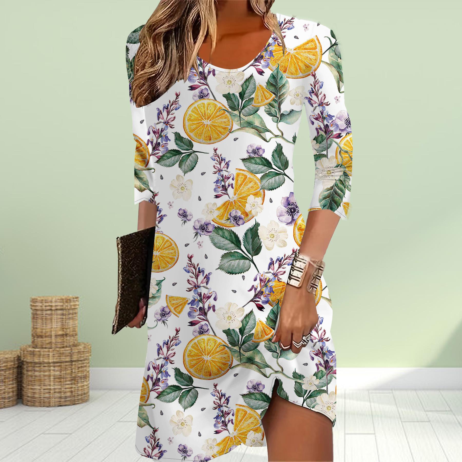 

Женское повседневное платье осеннего желтого оранжевого цвета с принтом платья для женщин с круглым вырезом и коротким рукавом платье больших размеров 5XL жёлтый