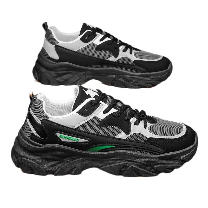 Spring Men's Shoes New Breathable Mesh Shoes Men's Korean Style Trendy Versatile Thick Soled Sneakers Casual Dad Shoes Men