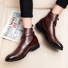 Men's Autumn and Winter Boots Minimalist Gentleman Style Party or Work Business Suit Black Brown Outdoor Leather Shoes Hot