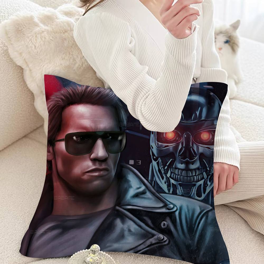 80s Movie TV The T-Terminator Cushion Cover Car Throw Pillow Case For Sofa Car Christmas Gift 40x40cm 45x45cm