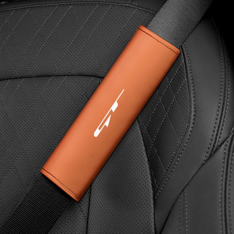 Car Styling Seat Belt Cover Leather Seatbelt Shoulder Strap Protector Pads For KIA GT GTLINE car Accessories